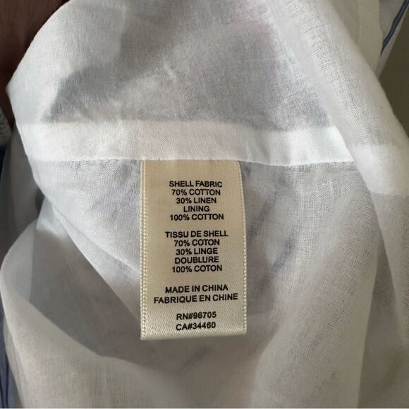 NWT Rebecca Taylor Women's Sleeveless Stripe Wrap Dress | Milk Sky, Size 8 - Picture 8 of 8